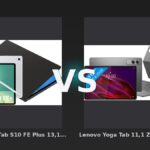 Vergleich: Samsung Galaxy Tab S10 FE Plus 13,1 Zoll 128GB Wi-Fi Silber + BlueBuilt Book Case Schwarz vs Lenovo Yoga Tab 11,1 Zoll 256GB WLAN Grau mit Stylus + Tastaturhülle AZERTY - Samsung Galaxy Tab S10 FE Plus vs. Lenovo Yoga Tab 11: Displaygröße gegen Speicher und Preis