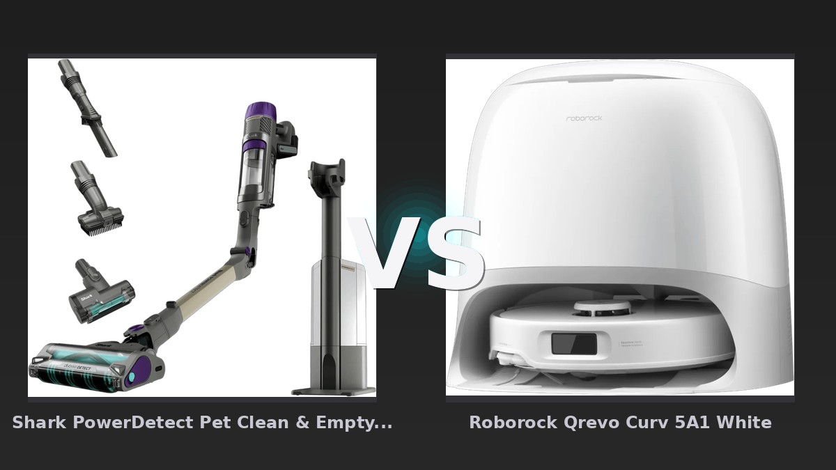 Vergleich: Shark PowerDetect Pet Clean & Empty IP3251EUT vs Roborock Qrevo Curv 5A1 White - Shark PowerDetect Pet vs Roborock Qrevo Curv: Der datenbasierte Vergleich
