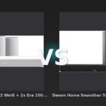 Vergleich: Sonos Beam Gen. 2 Weiß + 2x Era 100 Weiß vs Denon Home Soundbar 550 + Denon Home Subwoofer Schwarz - Sonos Beam Gen. 2 + 2x Era 100 vs Denon Home Soundbar 550 + Subwoofer: Der Bundle-Vergleich