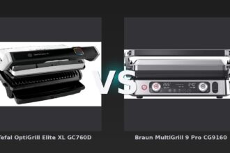 Vergleich: Tefal OptiGrill Elite XL GC760D vs Braun MultiGrill 9 Pro CG9160 - Tefal OptiGrill Elite XL GC760D vs. Braun MultiGrill 9 Pro CG9160: Flexibilität siegt über Fläche