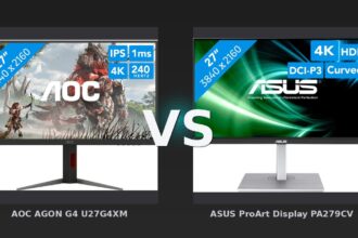 Vergleich: AOC AGON G4 U27G4XM vs ASUS ProArt Display PA279CV - Gaming vs. Profi: AOC AGON G4 U27G4XM gegen ASUS ProArt PA279CV