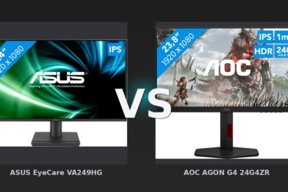 Vergleich: ASUS EyeCare VA249HG vs AOC AGON G4 24G4ZR - ASUS EyeCare VA249HG vs AOC AGON G4 24G4ZR: Office-Display oder Gaming-Monster?