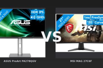 Vergleich: ASUS ProArt PA278QGV vs MSI MAG 27C6F - ASUS ProArt PA278QGV vs MSI MAG 27C6F: Profi-QHD gegen Gaming-FHD