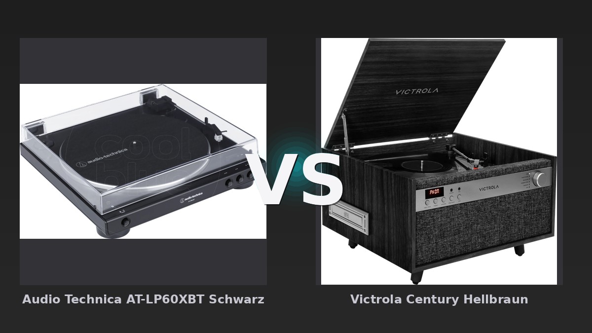 Vergleich: Audio Technica AT-LP60XBT Schwarz vs Victrola Century Hellbraun - Audio-Technica AT-LP60XBT vs. Victrola Century: Bluetooth-Plattenspieler im Vergleich – Klassiker tr
