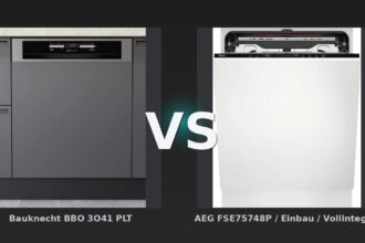 Vergleich: Bauknecht BBO 3O41 PLT vs AEG FSE75748P / Einbau / Vollintegriert / Nischenhöhe 82 - 90 cm - Bauknecht BBO 3O41 PLT vs. AEG FSE75748P: Zwei Einbau-Geschirrspüler im Preis-Leistungs-Vergleich