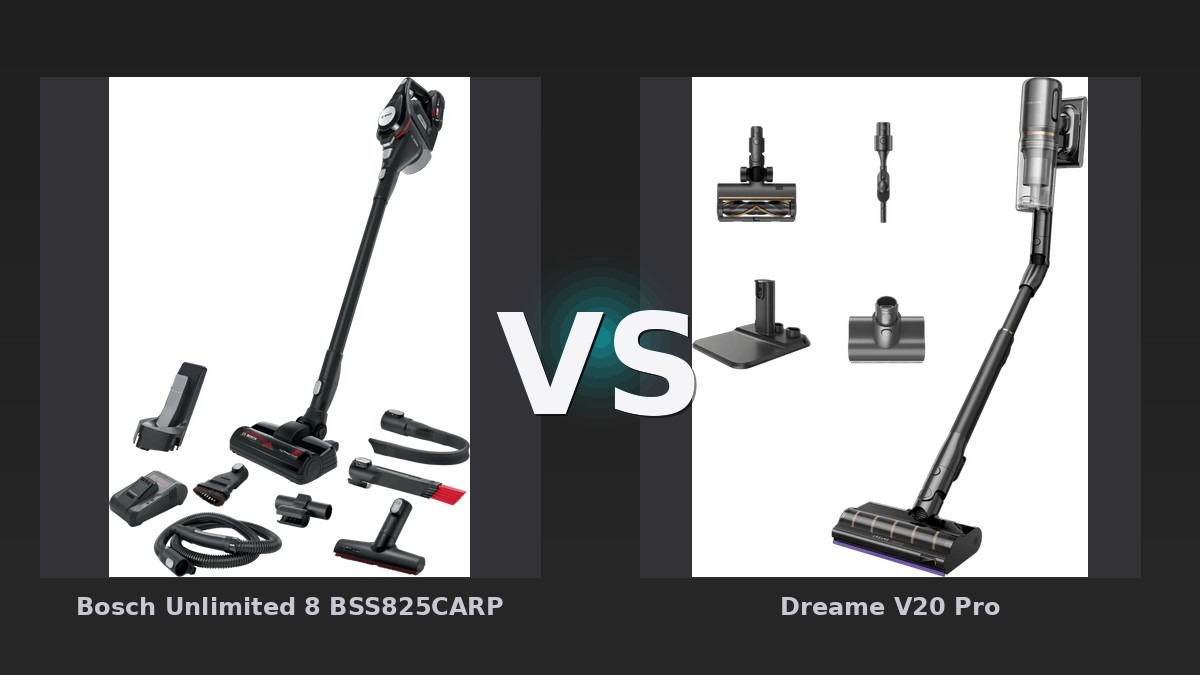 Vergleich: Bosch Unlimited 8 BSS825CARP vs Dreame V20 Pro - Bosch Unlimited 8 vs Dreame V20 Pro: Kabellose Staubsauger im Vergleich