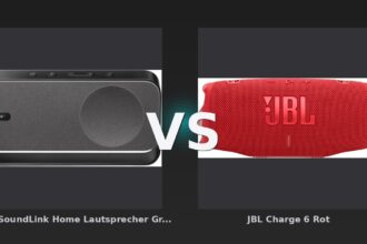 Vergleich: Bose SoundLink Home Lautsprecher Grau vs JBL Charge 6 Rot - Bose SoundLink Home vs JBL Charge 6: Eleganter Klang trifft auf Outdoor-Allrounder