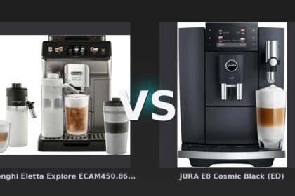 Vergleich: De'Longhi Eletta Explore ECAM450.86.T Titan vs JURA E8 Cosmic Black (ED) - De'Longhi Eletta Explore vs. JURA E8: Ein technischer Vergleich zweier Vollautomaten-Kaliber