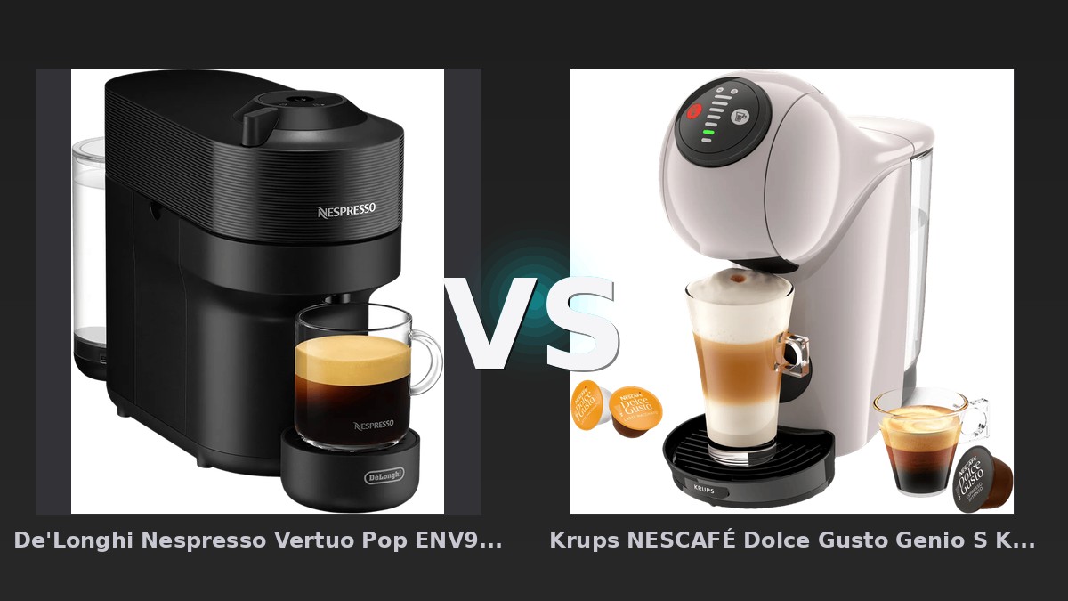 Vergleich: De'Longhi Nespresso Vertuo Pop ENV90.B vs Krups NESCAFÉ Dolce Gusto Genio S KP243A - De'Longhi Nespresso Vertuo Pop vs. Krups Dolce Gusto Genio S: Kapselkrieg der Systeme