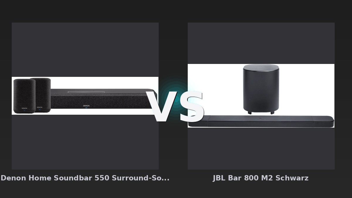 Vergleich: Denon Home Soundbar 550 Surround-Sound-Set vs JBL Bar 800 M2 Schwarz - Denon Home Soundbar 550 Set vs JBL Bar 800 M2: Detailvergleich