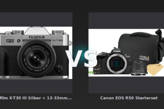 Vergleich: Fujifilm X-T30 III Silber + 13-33mm f/3.5-6.3 vs Canon EOS R50 Starterset - Canon EOS R50 vs Fujifilm X-T30 III: Einsteiger-Spiegellose im Value-Check