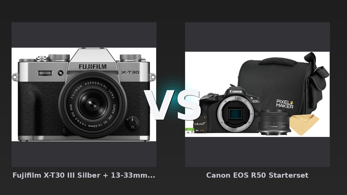 Vergleich: Fujifilm X-T30 III Silber + 13-33mm f/3.5-6.3 vs Canon EOS R50 Starterset - Canon EOS R50 vs Fujifilm X-T30 III: Einsteiger-Spiegellose im Value-Check