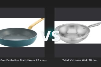 Vergleich: GreenPan Evolution Bratpfanne 28 cm Blue vs Tefal Virtuoso Wok 28 cm - GreenPan Evolution Bratpfanne vs Tefal Virtuoso Wok: Klarer Sieg für den Preis-Leistungs-Wok
