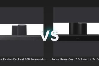 Vergleich: Harman Kardon Enchant 900 Surround-Sound-Set vs Sonos Beam Gen. 2 Schwarz + 2x Era 100 Schwarz - Harman Kardon Enchant 900 vs. Sonos Beam Gen.2 + Era 100 – Der Surround-Kampf der Systeme