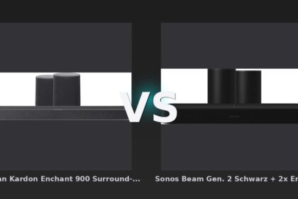 Vergleich: Harman Kardon Enchant 900 Surround-Sound-Set vs Sonos Beam Gen. 2 Schwarz + 2x Era 100 Schwarz - Harman Kardon Enchant 900 vs. Sonos Beam Gen.2 + Era 100 – Der Surround-Kampf der Systeme