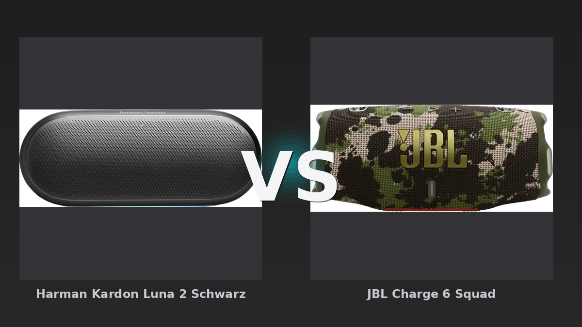 Vergleich: Harman Kardon Luna 2 Schwarz vs JBL Charge 6 Squad - Harman Kardon Luna 2 vs JBL Charge 6 Squad: Design gegen Ausdauer