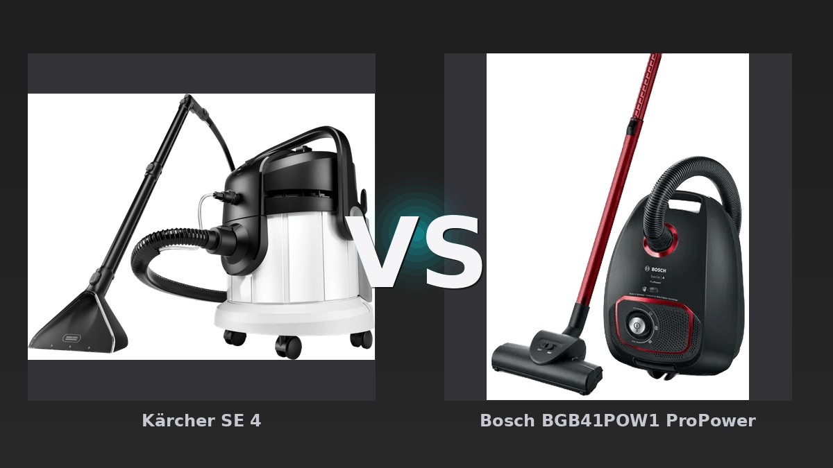 Vergleich: Kärcher SE 4 vs Bosch BGB41POW1 ProPower - Kärcher SE 4 vs Bosch BGB41POW1 ProPower: Nass-Trockensauger gegen klassischen Beutellosen