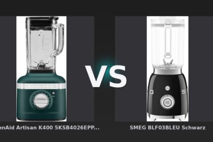 Vergleich: KitchenAid Artisan K400 5KSB4026EPP Pebbled Palm vs SMEG BLF03BLEU Schwarz - KitchenAid Artisan K400 vs. SMEG BLF03 – Retro-Standmixer im Vergleich