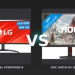 Vergleich: LG UltraWide 34WR50QK-B vs AOC AGON G4 Q27G4SRU - LG 34WR50QK-B vs. AOC AGON G4 Q27G4SRU: Ultrawide oder High-Refresh-QHD?