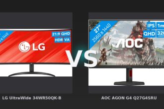 Vergleich: LG UltraWide 34WR50QK-B vs AOC AGON G4 Q27G4SRU - LG 34WR50QK-B vs. AOC AGON G4 Q27G4SRU: Ultrawide oder High-Refresh-QHD?