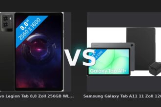 Vergleich: Lenovo Legion Tab 8,8 Zoll 256GB WLAN Schwarz mit Displayschutz und Book Case vs Samsung Galaxy Tab A11 11 Zoll 128GB Wi-Fi + 5G Grau + Basis Zubehörset - Gaming-Biest gegen solides Arbeitstier: Lenovo Legion Tab 8.8 vs. Samsung Galaxy Tab A11