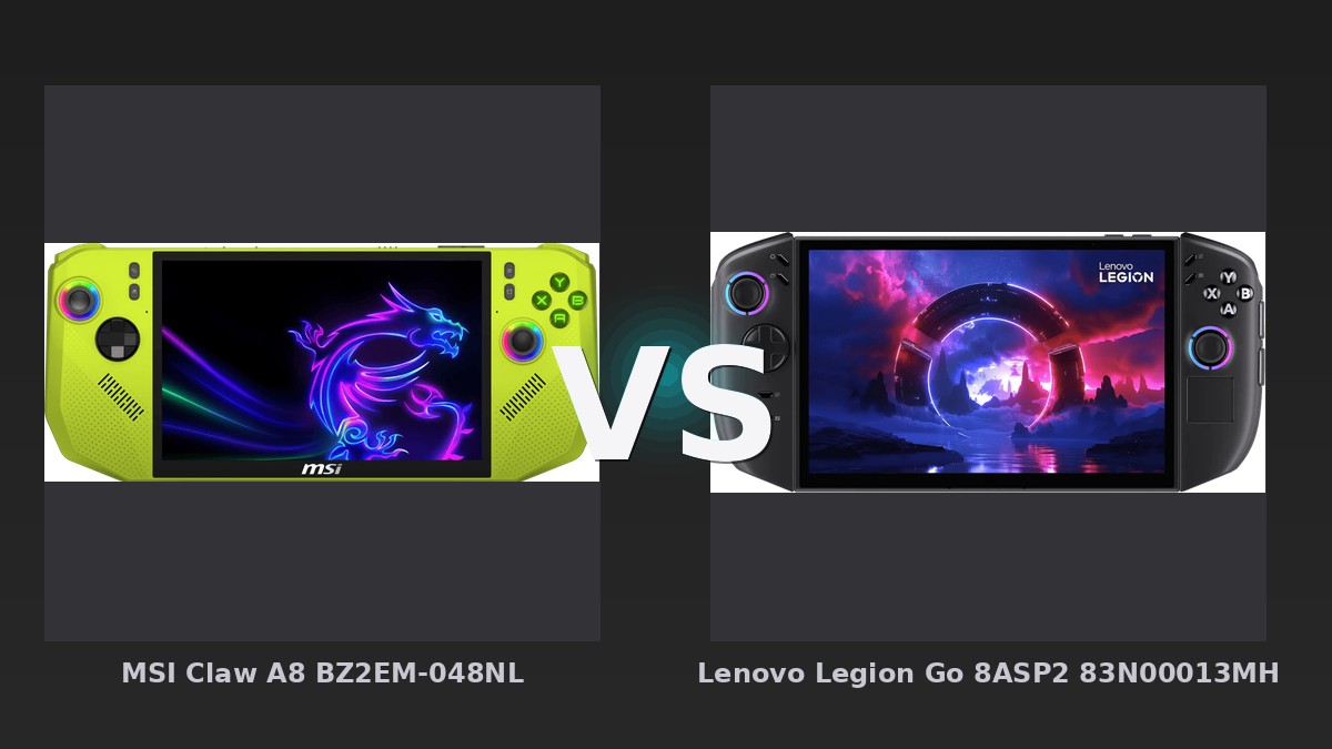Vergleich: MSI Claw A8 BZ2EM-048NL vs Lenovo Legion Go 8ASP2 83N00013MH - MSI Claw A8 vs Lenovo Legion Go: Der Preis-Leistungs-König heißt MSI