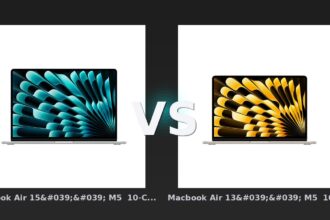 Vergleich: Macbook Air 15'' M5 10-Core CPU 10-Core GPU - Silber - 2026 - 32GB - 2TBSSD vs Macbook Air 13'' M5 10-Core CPU 10-Core GPU - Polarstern - 2026 - 32GB - 2TBSSD - MacBook Air M5 2026: 15 Zoll vs 13 Zoll – Der große Größenvergleich