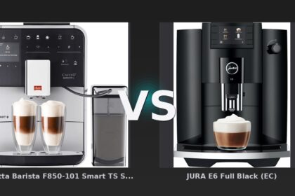 Vergleich: Melitta Barista F850-101 Smart TS Silber vs JURA E6 Full Black (EC) - Melitta Barista F850 vs JURA E6: Kampf der Vollautomaten – 2026er Vergleichstest
