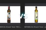 Vergleich: NATURATA Bio-Olivenöl "Kreta" PDO nativ extra, fruchtig, 500 ml vs RAPUNZEL Bio-Olivenöl "Kreta", nativ extra, 500 ml - Naturata vs. Rapunzel Bio-Olivenöl: PDO-Siegel macht den Unterschied