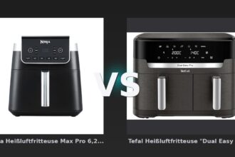 Vergleich: Ninja Heißluftfritteuse Max Pro 6,2 L in Schwarz | AF180EU | von SharkNinja vs Tefal Heißluftfritteuse "Dual Easy Fry XXL EY942H" 11 l, anthrazit - Ninja Max Pro vs Tefal Dual Easy Fry XXL: Single vs Dual – Wer macht das Rennen?