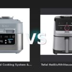 Vergleich: Ninja Speedi Rapid Cooking System & Heißluftfritteuse | ON400EU | von SharkNinja vs Tefal Heißluftfritteuse "Easy Fry Smart & Silence EY572D", silber/schwarz - Ninja Speedi vs Tefal Easy Fry: Heißluftfritteusen im Vergleich