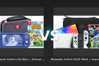 Vergleich: Nintendo Switch Lite Blau + Animal Crossing New Horizons + Schutzhülle vs Nintendo Switch OLED Weiß + Super Mario Galaxy 1+2 + BlueBuilt Schutzhülle - Nintendo Switch Lite vs. Switch OLED: Reiner Handheld oder Hybrid – welches Bundle überzeugt 2026?