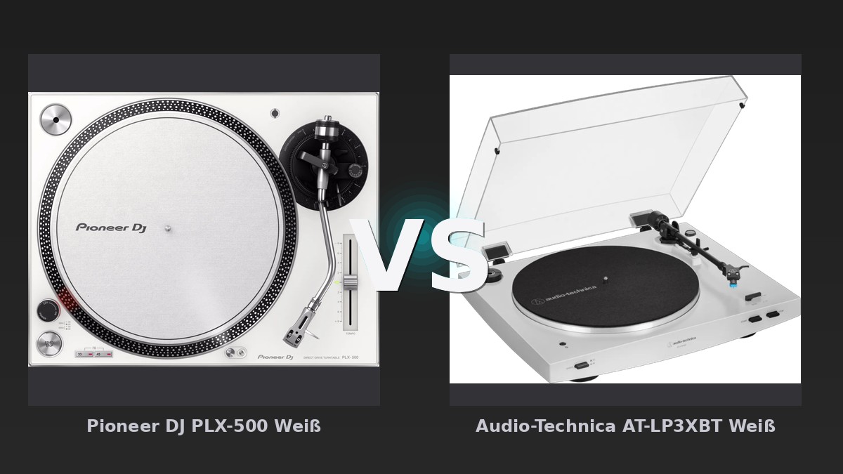 Vergleich: Pioneer DJ PLX-500 Weiß vs Audio-Technica AT-LP3XBT Weiß - Pioneer PLX-500 vs Audio-Technica AT-LP3XBT: Direktantrieb trifft Bluetooth-Komfort