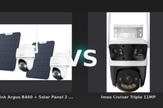 Vergleich: Reolink Argus B440 + Solar Panel 2 Doppelpack vs Imou Cruiser Triple 11MP - Reolink Argus B440 vs. Imou Cruiser Triple 11MP: Akku-Flexibilität gegen 11MP-Überwachung