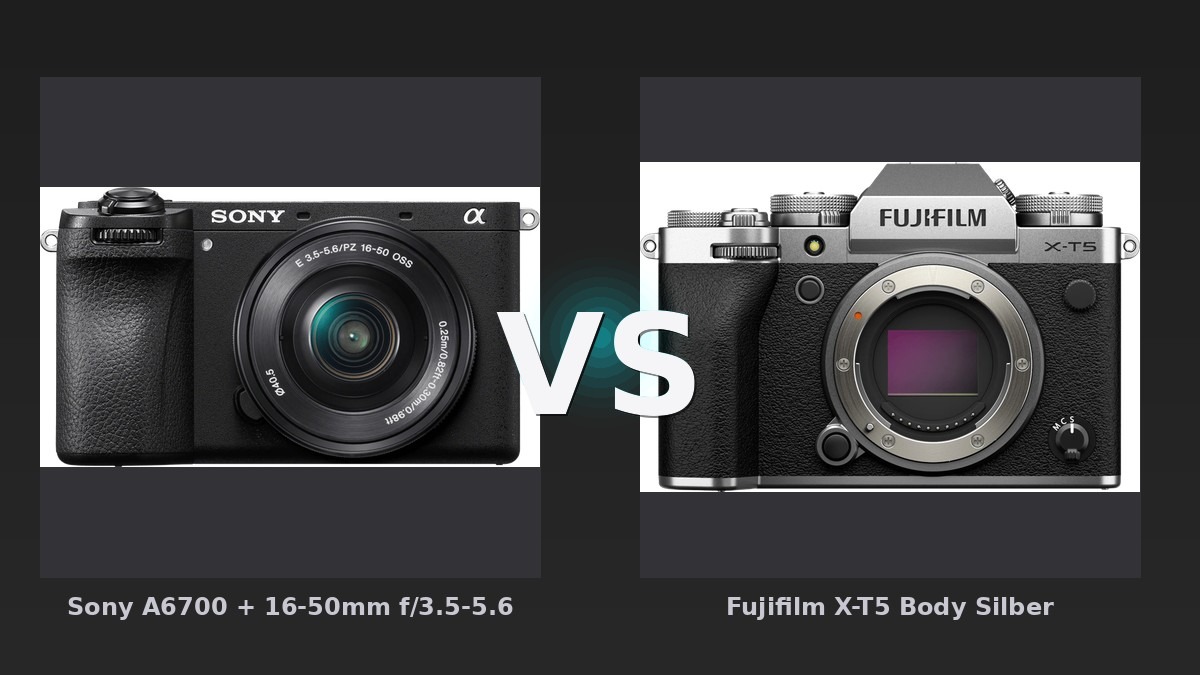 Vergleich: Sony A6700 + 16-50mm f/3.5-5.6 vs Fujifilm X-T5 Body Silber - Sony A6700 vs. Fujifilm X-T5: APS-Klasse mit unterschiedlichen Philosophien