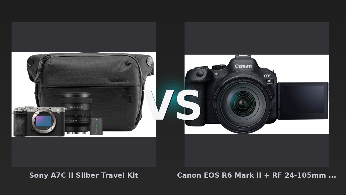 Vergleich: Sony A7C II Silber Travel Kit vs Canon EOS R6 Mark II + RF 24-105mm f/4L IS USM - Sony A7C II Travel Kit vs Canon EOS R6 Mark II + RF 24-105mm f/4L: Der Kit-Kampf der Vollformat-Mirr