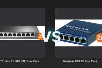 Vergleich: TP-Link TL-SG108E Duo-Pack vs Netgear GS105 Duo Pack - TP-Link TL-SG108E Duo-Pack vs Netgear GS105 Duo Pack: Managed-Vielfalt gegen Einfachheit
