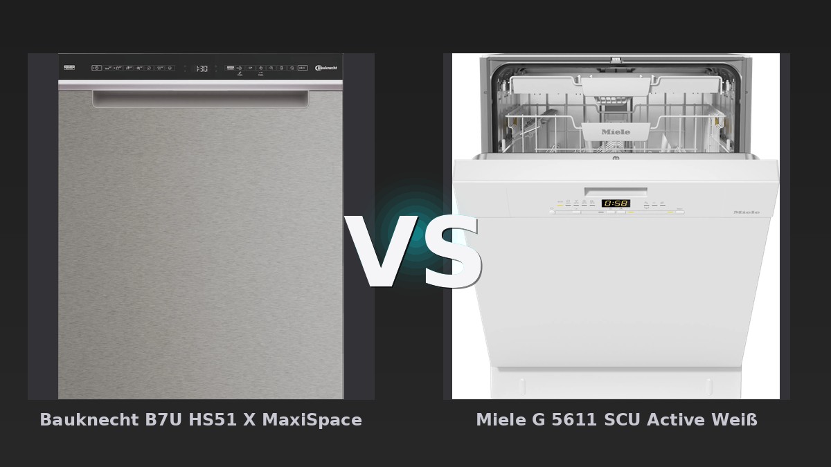 Vergleich: Bauknecht B7U HS51 X MaxiSpace vs Miele G 5611 SCU Active Weiß - Bauknecht B7U HS51 X vs. Miele G 5611 SCU Active: Effizienz schlägt Preis