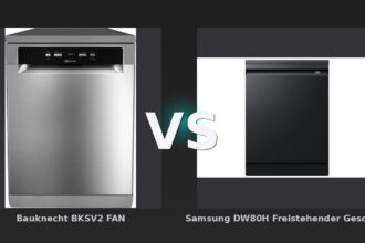 Vergleich: Bauknecht BKSV2 FAN vs Samsung DW80H Freistehender Geschirrspüler, 60 cm, EEK: B, 14 Maßgedecke Schwarz - Bauknecht BKSV2 FAN vs. Samsung DW80H: Der Preis-Leistungs-Kampf der 60-cm-Klasse