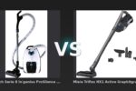 Vergleich: Bosch Serie 8 In'genius ProSilence BGL8SIL5 vs Miele Triflex HX1 Active Graphitgrau - Bosch In'genius ProSilence vs. Miele Triflex HX1: Der leise Arbeiter gegen den flexiblen Leichtbau
