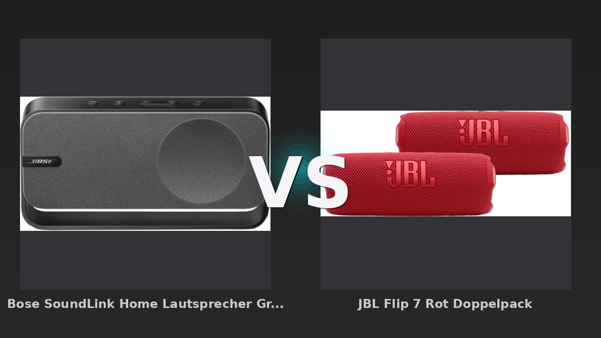 Vergleich: Bose SoundLink Home Lautsprecher Grau vs JBL Flip 7 Rot Doppelpack - Bose SoundLink Home vs. JBL Flip 7: Der Kampf um den besten Klang für unterwegs