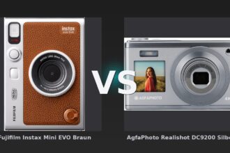 Vergleich: Fujifilm Instax Mini EVO Braun vs AgfaPhoto Realishot DC9200 Silber - Fujifilm Instax Mini EVO vs. AgfaPhoto Realishot DC9200: Sofortbild-Duell der Generationen