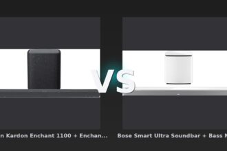 Vergleich: Harman Kardon Enchant 1100 + Enchant Sub vs Bose Smart Ultra Soundbar + Bass Module 700 Weiß - Harman Kardon Enchant 1100 vs. Bose Smart Ultra: Der Kampf der Premium-Soundbars