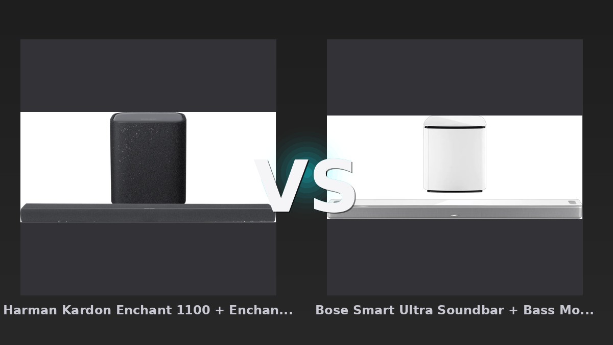Vergleich: Harman Kardon Enchant 1100 + Enchant Sub vs Bose Smart Ultra Soundbar + Bass Module 700 Weiß - Harman Kardon Enchant 1100 vs. Bose Smart Ultra: Der Kampf der Premium-Soundbars