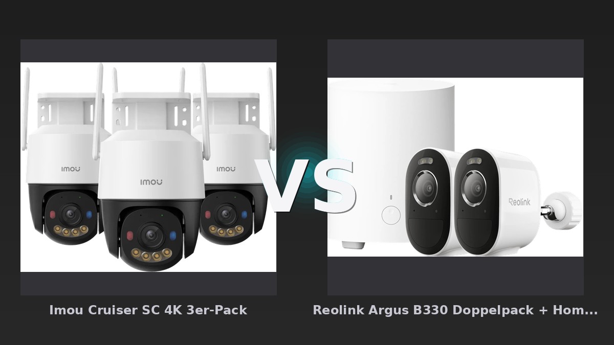 Vergleich: Imou Cruiser SC 4K 3er-Pack vs Reolink Argus B330 Doppelpack + Home Hub 1 Lite - Imou Cruiser SC 4K vs. Reolink Argus B330: Der Kampf der Surveillance-Bundles