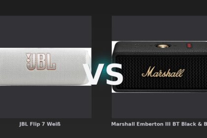 Vergleich: JBL Flip 7 Weiß vs Marshall Emberton III BT Black & Brass - JBL Flip 7 vs. Marshall Emberton III: Der Kampf der kompakten Bluetooth-Lautsprecher