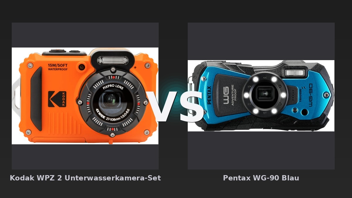 Vergleich: Kodak WPZ 2 Unterwasserkamera-Set vs Pentax WG-90 Blau - Kodak WPZ 2 vs. Pentax WG-90: Der Kampf der robusten Unterwasserkameras