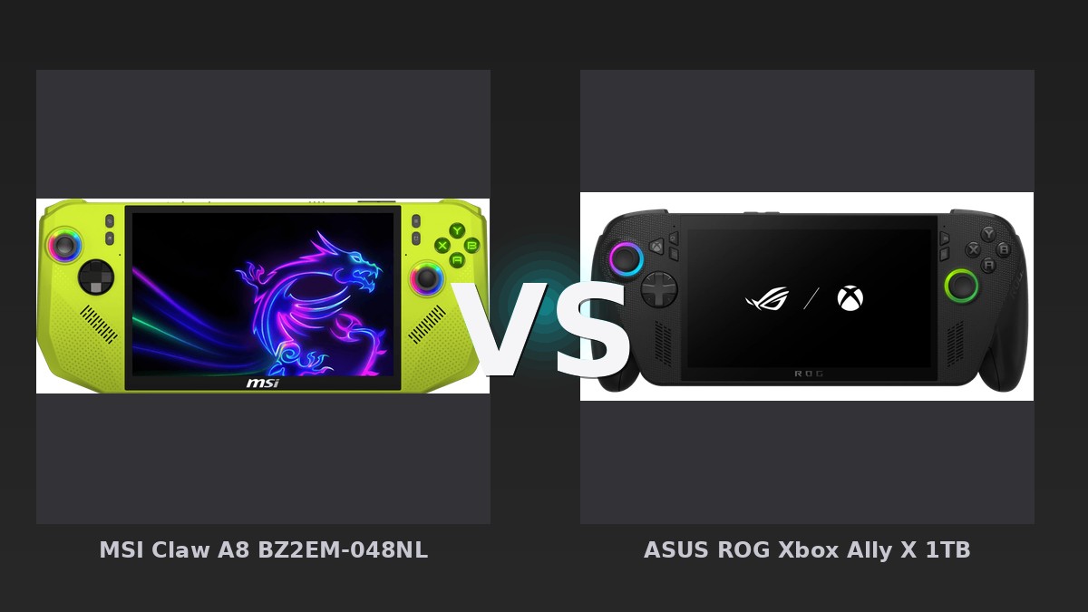 Vergleich: MSI Claw A8 BZ2EM-048NL vs ASUS ROG Xbox Ally X 1TB - MSI Claw 8 AI+ vs. ASUS ROG Ally X: Der neue Maßstab im Handheld-Kampf?