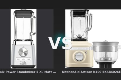 Vergleich: Magimix Power Standmixer 5 XL Matt Chrom vs KitchenAid Artisan K400 5KSB4026EAC Crème + Zitruspressenaufsatz - Magimix Power Standmixer 5 XL vs KitchenAid Artisan K400: Der Power-Vergleich