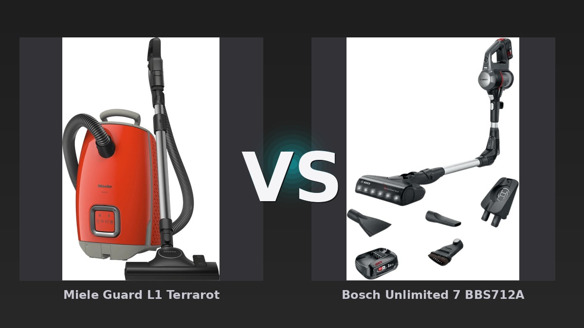 Vergleich: Miele Guard L1 Terrarot vs Bosch Unlimited 7 BBS712A - Miele Guard L1 vs. Bosch Unlimited 7: Der Kampf der Premium-Akku-Staubsauger